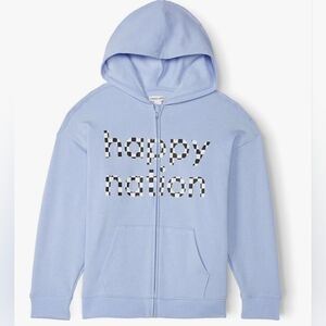 Kids Blue Hoodie Unisex Happy Nation